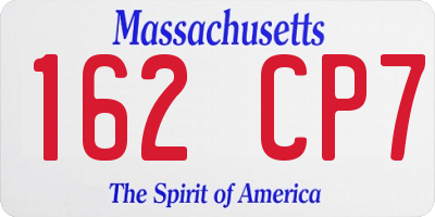 MA license plate 162CP7