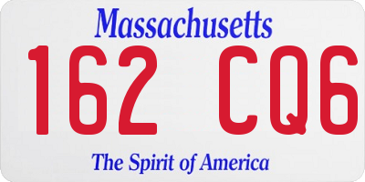 MA license plate 162CQ6