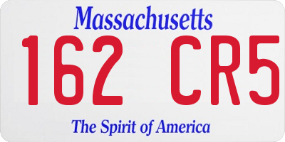 MA license plate 162CR5