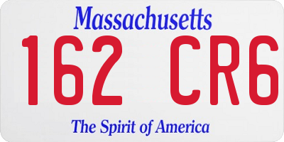 MA license plate 162CR6