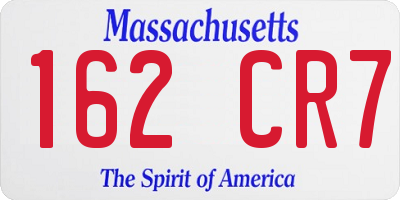 MA license plate 162CR7