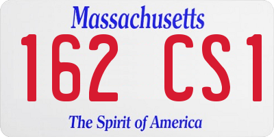 MA license plate 162CS1