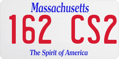 MA license plate 162CS2