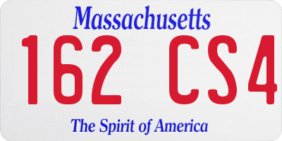 MA license plate 162CS4