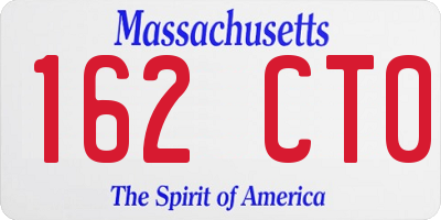MA license plate 162CT0