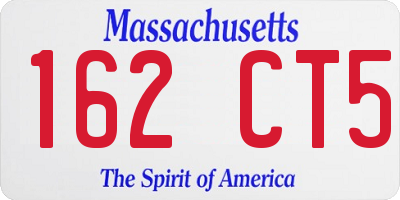 MA license plate 162CT5
