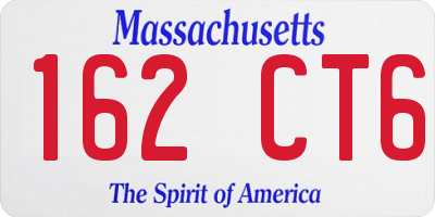 MA license plate 162CT6
