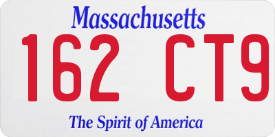 MA license plate 162CT9