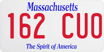 MA license plate 162CU0