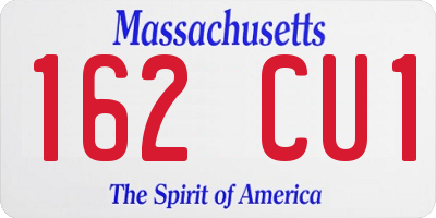 MA license plate 162CU1