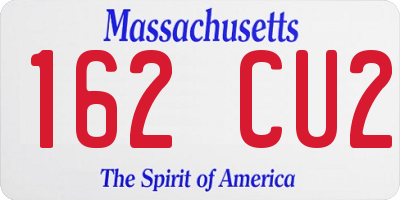MA license plate 162CU2