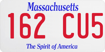 MA license plate 162CU5