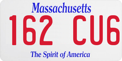 MA license plate 162CU6