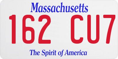 MA license plate 162CU7