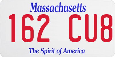 MA license plate 162CU8