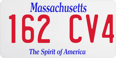 MA license plate 162CV4