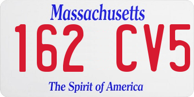 MA license plate 162CV5