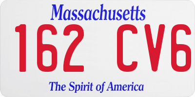 MA license plate 162CV6