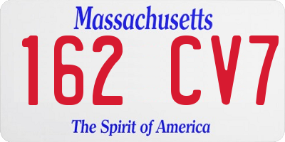 MA license plate 162CV7