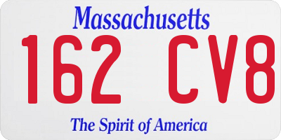 MA license plate 162CV8