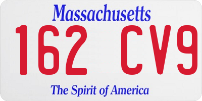 MA license plate 162CV9