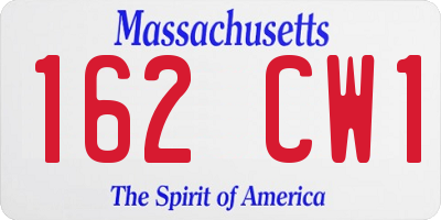 MA license plate 162CW1