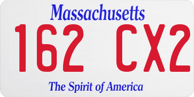 MA license plate 162CX2