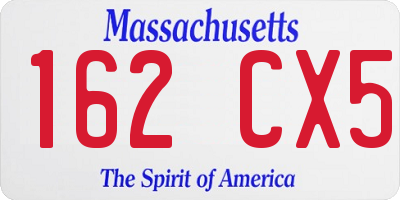 MA license plate 162CX5