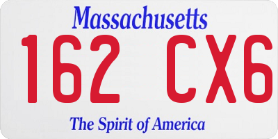 MA license plate 162CX6