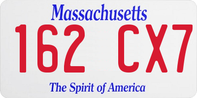MA license plate 162CX7