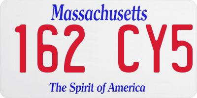 MA license plate 162CY5