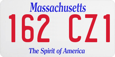 MA license plate 162CZ1