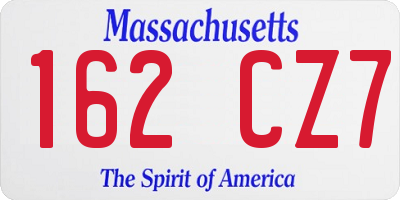 MA license plate 162CZ7