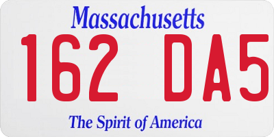 MA license plate 162DA5