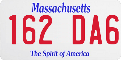 MA license plate 162DA6