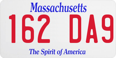 MA license plate 162DA9