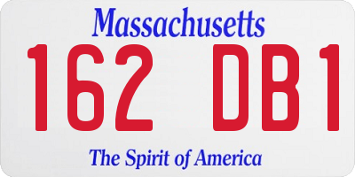 MA license plate 162DB1
