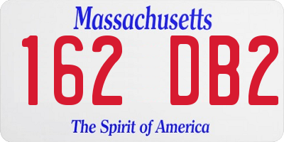 MA license plate 162DB2