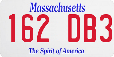 MA license plate 162DB3