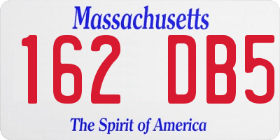 MA license plate 162DB5