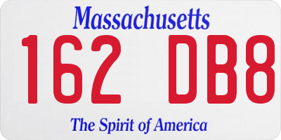 MA license plate 162DB8
