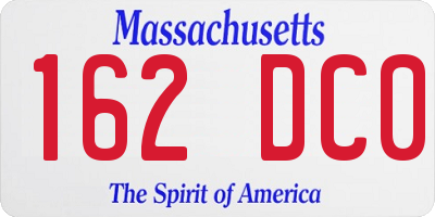MA license plate 162DC0