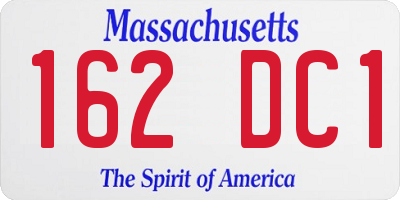 MA license plate 162DC1