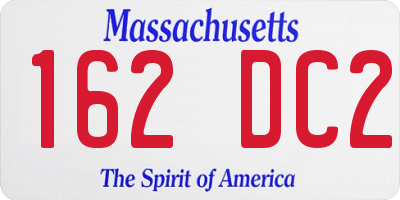MA license plate 162DC2