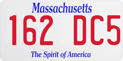 MA license plate 162DC5