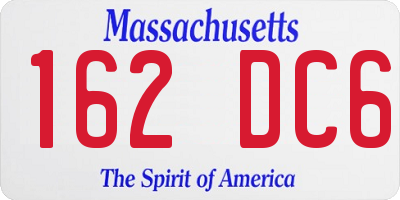 MA license plate 162DC6