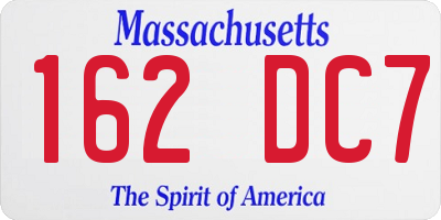MA license plate 162DC7