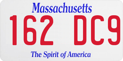 MA license plate 162DC9