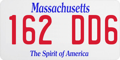 MA license plate 162DD6