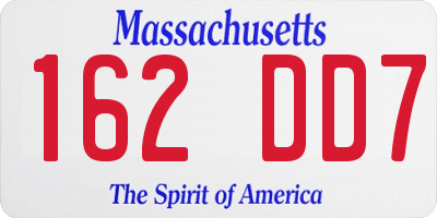 MA license plate 162DD7